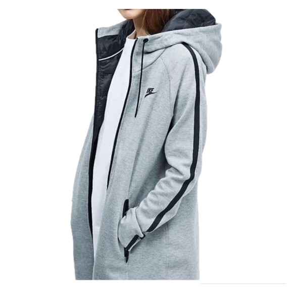 Nike Primaloft Tech Women's Gray Aeroloft Parka Down Filled Hoodie Jacket M - Picture 2 of 11